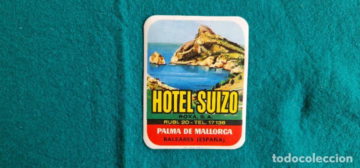 Etiquetas antiguas: ETIQUETA HOTEL SUIZO PALMA DE MALLORCA - ESPA&Ntilde;A