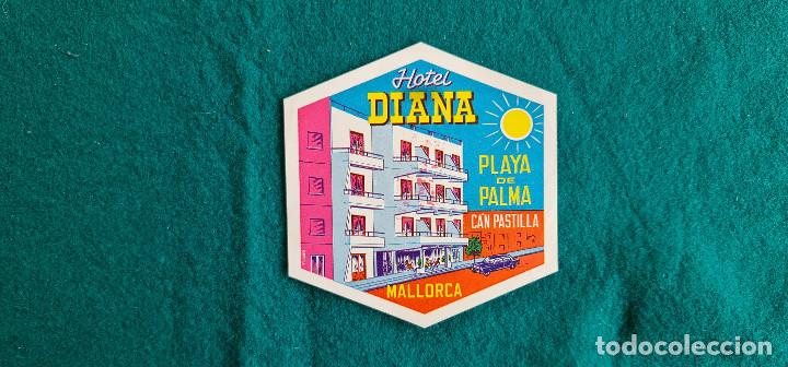 Etiquetas antiguas: ETIQUETA HOTEL DIANA PALMA DE MALLORCA - ESPA&Ntilde;A