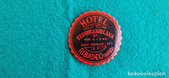 Etiquetas antiguas: ETIQUETA HOTEL FERROCARRILANA RIBADEO - ESPA&Ntilde;A