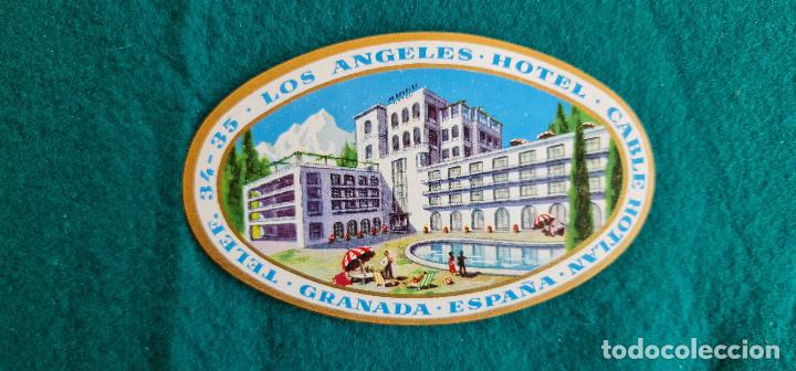 Etiquetas antiguas: ETIQUETA HOTEL LOS ANGELES GRANADA - ESPA&Ntilde;A