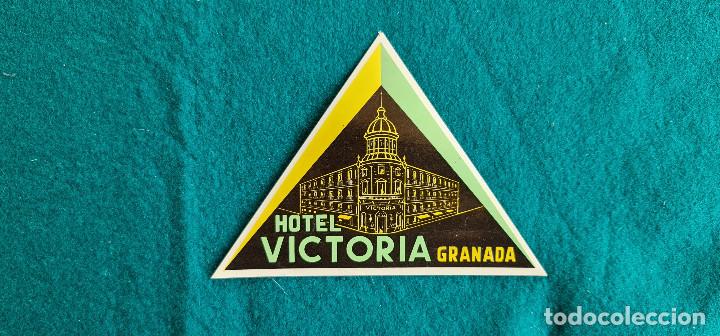 Etiquetas antiguas: ETIQUETA HOTEL VICTORIA GRANADA - ESPA&Ntilde;A