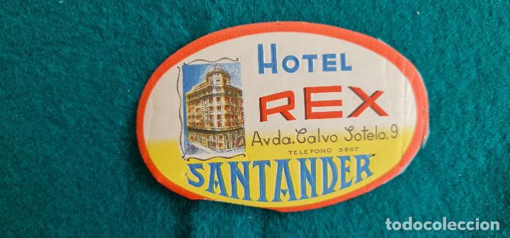 Etiquetas antiguas: ETIQUETA HOTEL REX SANTANDER - ESPA&Ntilde;A