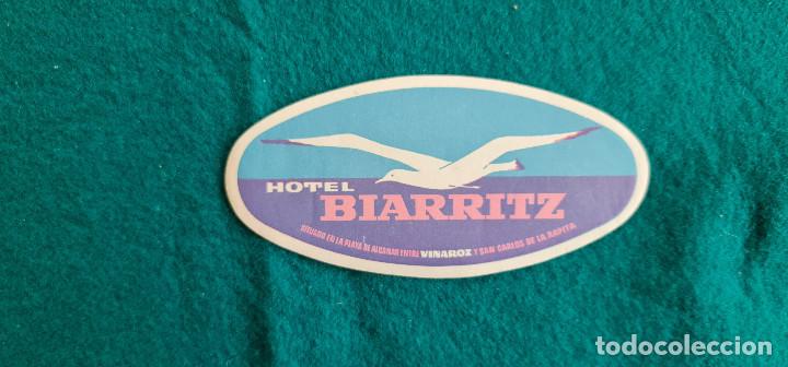 Etiquetas antiguas: ETIQUETA HOTEL BIARRITZ PLAYA DE ALCANAR VINAROZ - ESPA&Ntilde;A