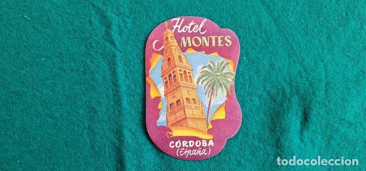 Etiquetas antiguas: ETIQUETA HOTEL MONTES CORDOBA - ESPA&Ntilde;A