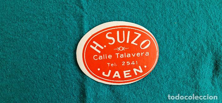 Etiquetas antiguas: ETIQUETA HOTEL SUIZO JAEN - ESPA&Ntilde;A