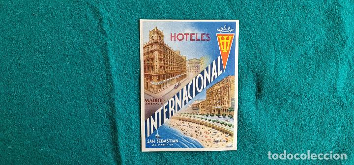 Etiquetas antiguas: ETIQUETA HOTELES INTERNACIONAL MADRID - SAN SEBASTIAN - ESPA&Ntilde;A