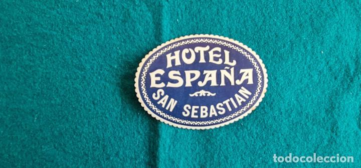 Etiquetas antiguas: ETIQUETA HOTEL ESPA&Ntilde;A SAN SEBASTIAN - ESPA&Ntilde;A
