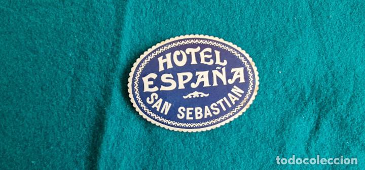 Etiquetas antiguas: ETIQUETA HOTEL ESPA&Ntilde;A SAN SEBASTIAN - ESPA&Ntilde;A