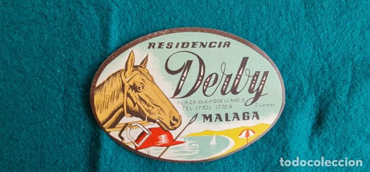 Etiquetas antiguas: ETIQUETA HOTEL RESIDENCIA DERBY MALAGA - ESPA&Ntilde;A