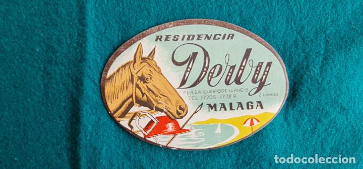 Etiquetas antiguas: ETIQUETA HOTEL RESIDENCIA DERBY MALAGA - ESPA&Ntilde;A