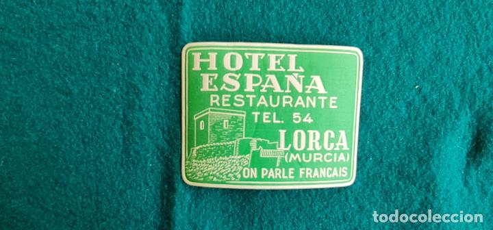Etiquetas antiguas: ETIQUETA HOTEL ESPA&Ntilde;A LORCA (MURCIA) - ESPA&Ntilde;A