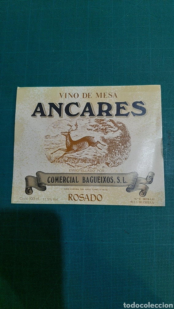Etiquetas antiguas: ROSADO VINO.MESA ANCARES COMERCIALES BAGUEIXOS LUGO LIBRERIA O ALMAC&Eacute;N DO COLISEVM COLECCIONISMO