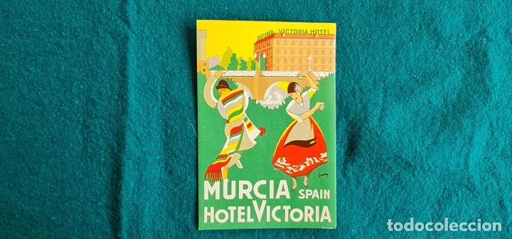 Etiquetas antiguas: ETIQUETA HOTEL VICTORIA (MURCIA) - ESPA&Ntilde;A
