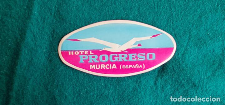 Etiquetas antiguas: ETIQUETA HOTEL PROGRESO (MURCIA) - ESPA&Ntilde;A