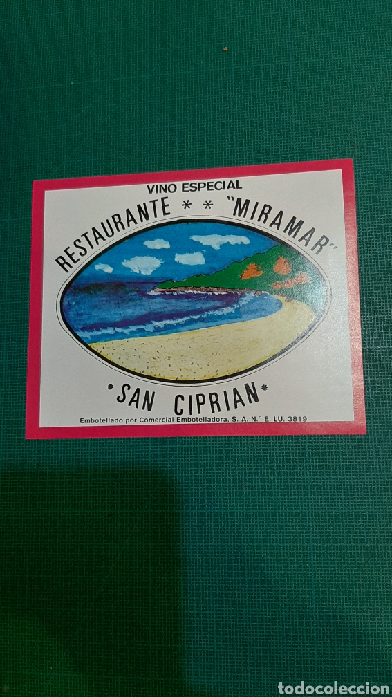 Etiquetas antiguas: ETIQUETA RESTAURANTE MIRAMAR SAN CIPRIAN LUGO VINO ESOECIAL LIBRERIA O ALMAC&Eacute;N DO COLISEVM