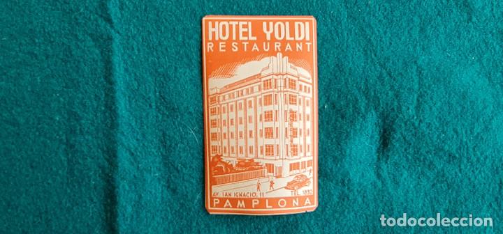 Etiquetas antiguas: ETIQUETA HOTEL YOLDI PAMPLONA - ESPA&Ntilde;A
