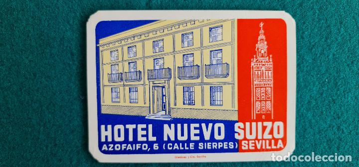 Etiquetas antiguas: ETIQUETA HOTEL NUEVO SUIZO - SEVILLA - ESPA&Ntilde;A