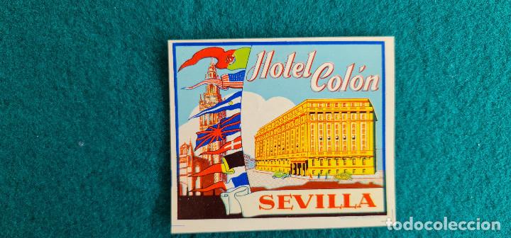Etiquetas antiguas: ETIQUETA HOTEL COLON - SEVILLA - ESPA&Ntilde;A