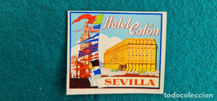 Etiquetas antiguas: ETIQUETA HOTEL COLON - SEVILLA - ESPA&Ntilde;A