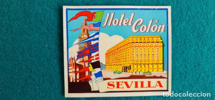 Etiquetas antiguas: ETIQUETA HOTEL COLON - SEVILLA - ESPA&Ntilde;A