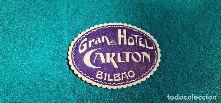Etiquetas antiguas: ETIQUETA GRAN HOTEL CARLTON - BILBAO - ESPA&Ntilde;A