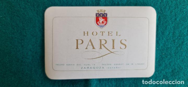 Etiquetas antiguas: ETIQUETA HOTEL PARIS - ZARAGOZA - ESPA&Ntilde;A
