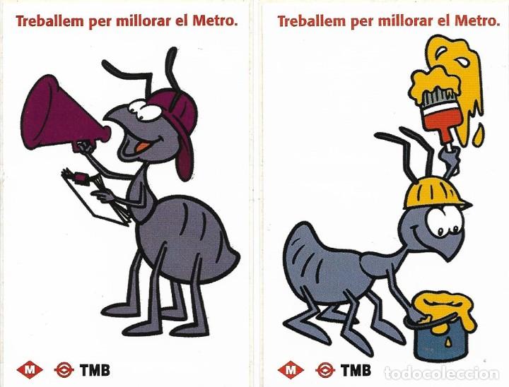 Alte Etiketten: Lote de 2 Etiquetas adhesivas de TREBALLEM PER MILLORAR EL METRO