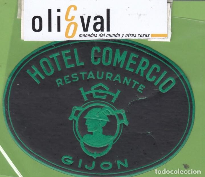 Etiquetas antiguas: ETIQUETA HOTEL COMERCIO ASTURIAS OVAL 115X 80 mm EH3290