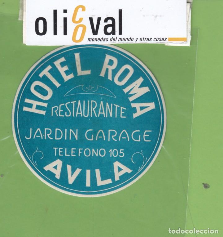 Etiquetas antiguas: ETIQUETA HOTEL ROMA AZUL TROQUEL 75 mm EH3295