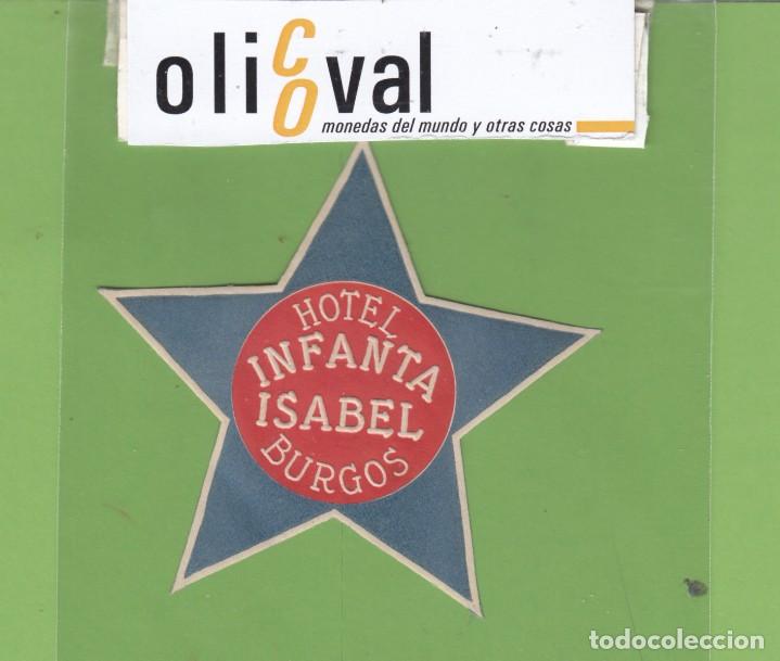 Etiquetas antiguas: ETIQUETA HOTEL INFANTA ISABEL BURGOS TROQUEL 115 X 65 mm EH3299