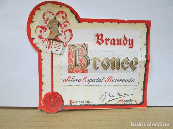 Etiquetas antiguas: ANTIGUA ETIQUETA BRANDY CO&Ntilde;AC, BRONCE SOLERA ESPECIAL
