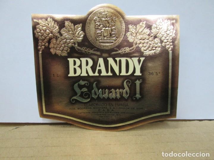 Etiquetas antiguas: ANTIGUA ETIQUETA BRANDY CO&Ntilde;AC, EDUARDO I