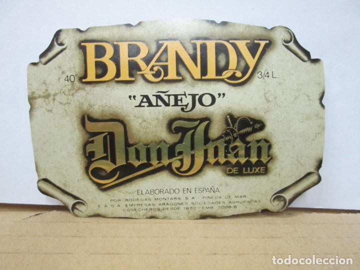 Etiquetas antiguas: ANTIGUA ETIQUETA BRANDY CO&Ntilde;AC, DON JUAN