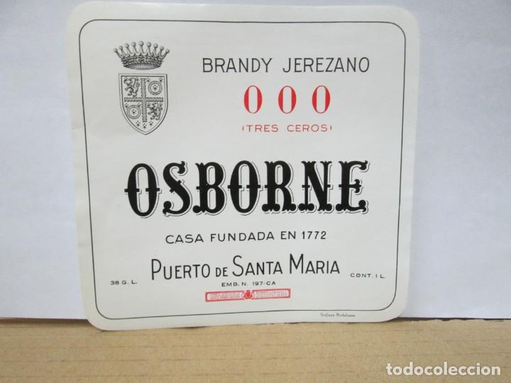 Etiquetas antiguas: ANTIGUA ETIQUETA BRANDY CO&Ntilde;AC, TRES CEROS