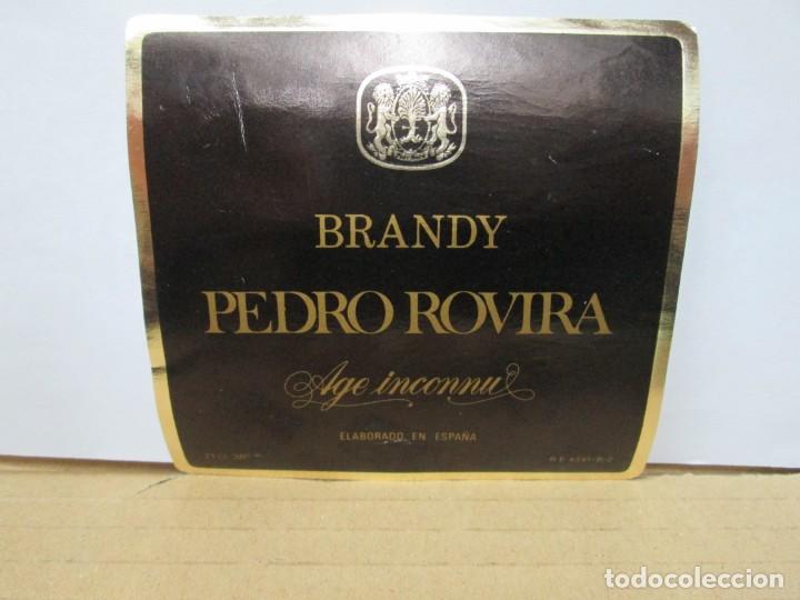 Etiquetas antiguas: ANTIGUA ETIQUETA BRANDY CO&Ntilde;AC, PEDRO ROVIRA