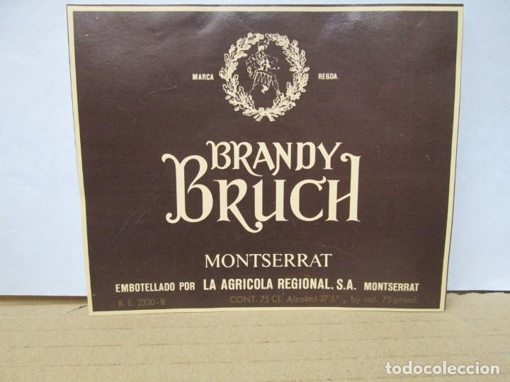 Etiquetas antiguas: ANTIGUA ETIQUETA BRANDY CO&Ntilde;AC, BRANDY BRUCH
