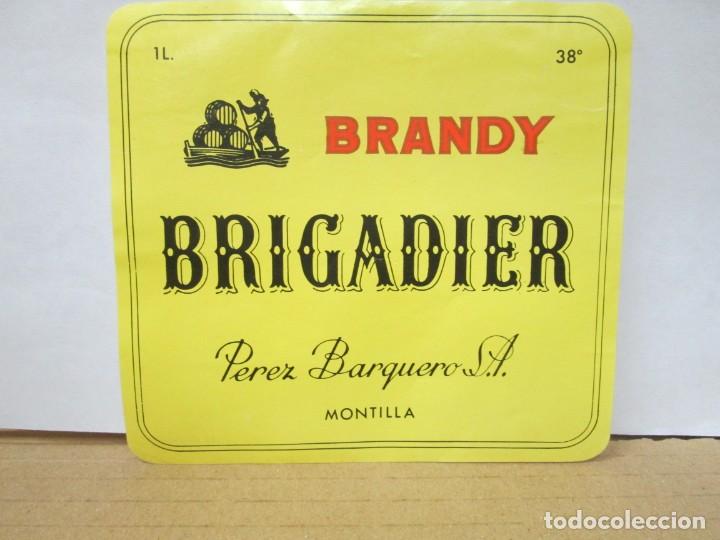 Etiquetas antiguas: ANTIGUA ETIQUETA BRANDY CO&Ntilde;AC, BRIGADIER