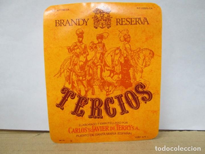 Etiquetas antiguas: ANTIGUA ETIQUETA BRANDY CO&Ntilde;AC, TERCIOS 2 ETIQUETAS