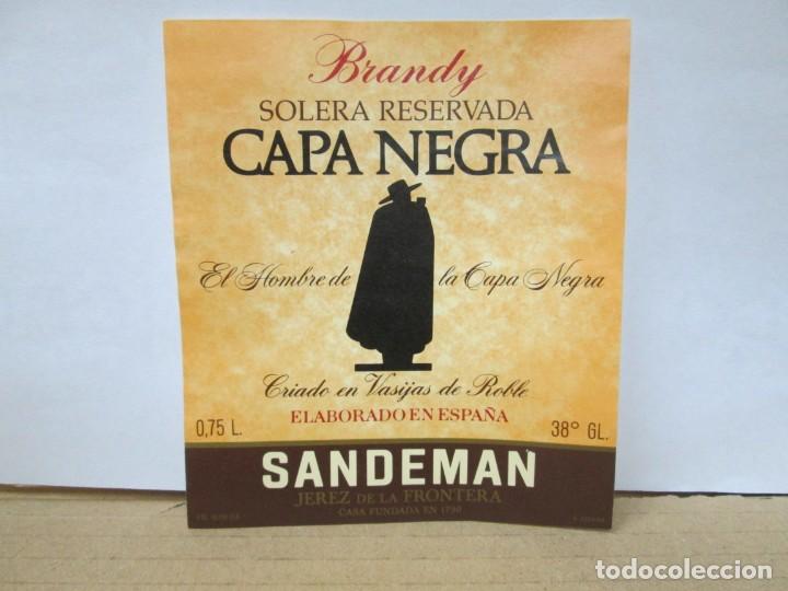 Etiquetas antiguas: ANTIGUA ETIQUETA BRANDY CO&Ntilde;AC, CAPA NEGRA