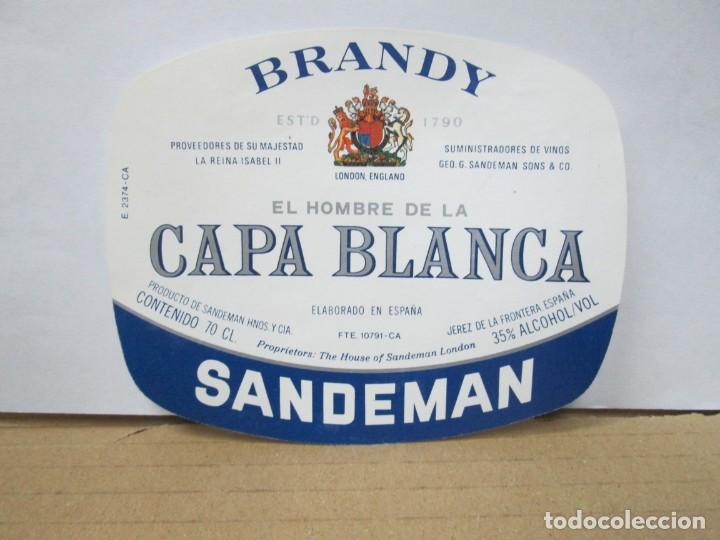 Etiquetas antiguas: ANTIGUA ETIQUETA BRANDY CO&Ntilde;AC, CAPA BLANCA