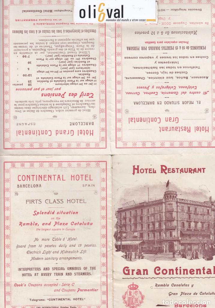 Etiquetas antiguas: ETIQUETA DE LA EPOCA GRAN HOTEL CONTINENTAL 1915 / 20 NO TIENE FECHA VER TARIFA EH3323