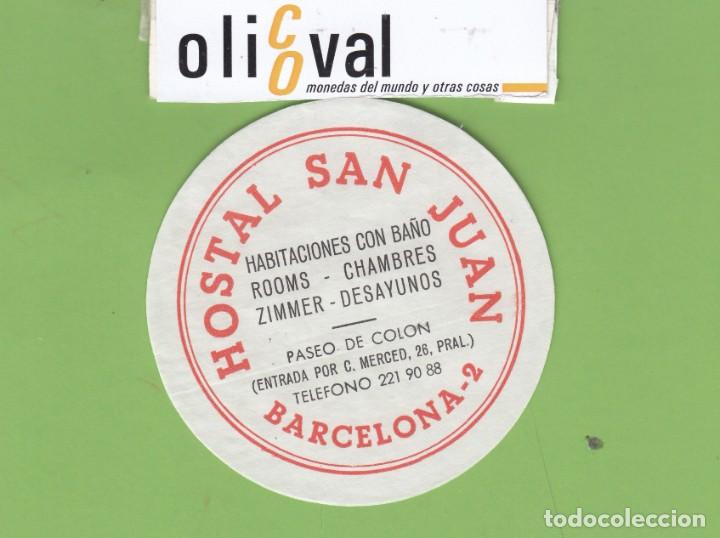 Etiquetas antiguas: ETIQUETA HOTEL SAN JUAN BARCELONA DATADA TROQUEL 80 mm EH3336