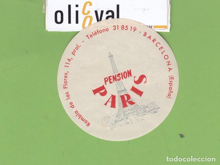 Etiquetas antiguas: ETIQUETA HOTEL PENSION PARIS BARCELONA DATADA TROQUEL 80 mm EH3336