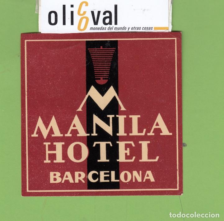 Etiquetas antiguas: ETIQUETA HOTEL MANILA BARCELONA 10X10mm