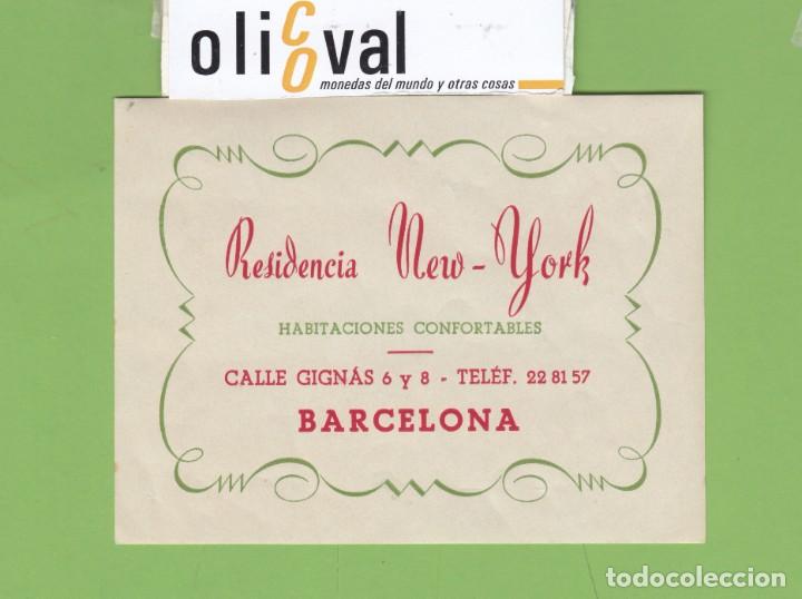 Etiquetas antiguas: ETIQUETA HOTEL RESIDENCIA NEW- YORK BARCELONA TEL 4 C 115 X 99 mm EH3350