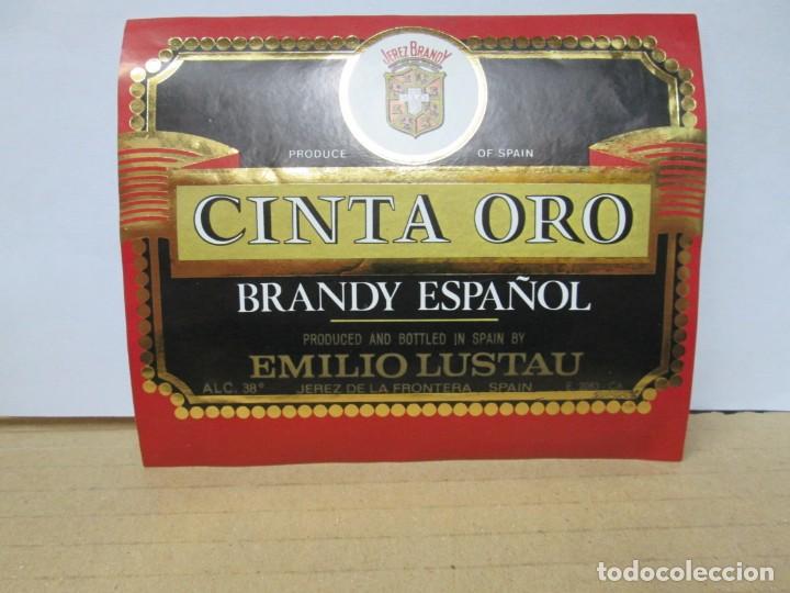 Etiquetas antiguas: ANTIGUA ETIQUETA BRNDY CO&Ntilde;AC, CINTA DE ORO BRANDY ESPA&Ntilde;OL