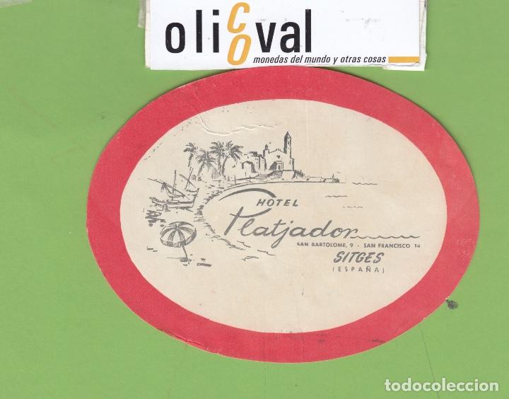 Etiquetas antiguas: ETIQUETA HOTEL PLATJADOR BARCELONA TROQUEL OVAL 115X 85 mm EH3361
