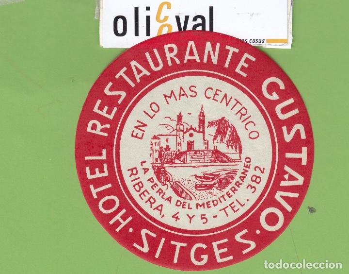 Etiquetas antiguas: ETIQUETA HOTEL GUTAVO SITGES BARCELONA TROQUEL 110 mm EH3364