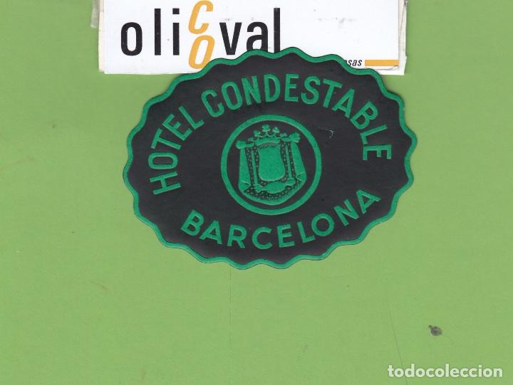 Etiquetas antiguas: ETIQUETA HOTEL CONDESTABLE BARCELONA TROQUEL OVAL X 75