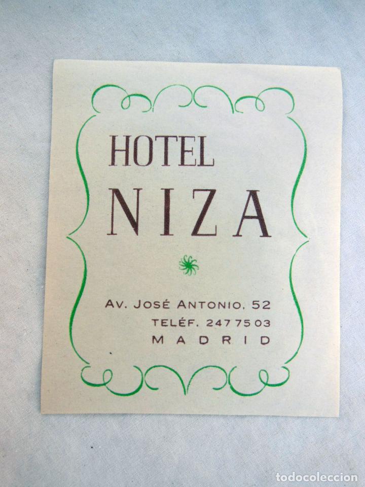 Etiquetas antiguas: Antigua Etiqueta Hotel - Old Hotel Label : HOTEL NIZA, MADRID